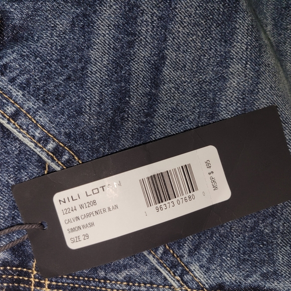 Nili Lotan Calvin Carpenter Jean Simon Wash 29 nwt $495 - Picture 7 of 11